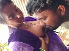 デカパイ, 彼氏, カップル, はじめて, インド人, ヌード, アウトドア, オマンコ