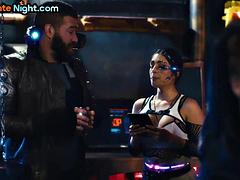 Chica, Tetas grandes, Negro, Botas, Ébano, Cuadrupleta, Madres para coger, Chupando