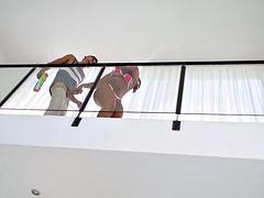 デカチン, デカパイ, ブロンド, ジム, ラティーナ, オナニー, 魅力的, オッパイの