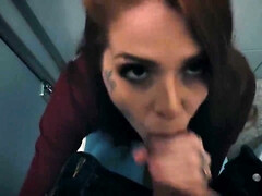 I Suck Stranger's cock in Shopping Center Bathrom and he Cum on my Face.