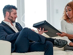 Grote kont, Grote lul, Hondjeshouding, Zwart, Interraciaal, Natuurlijke tieten, Tiener, Tieten likken