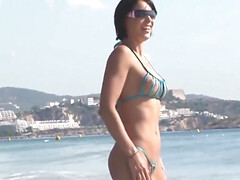 Strand, Mooi, Rondborstig, Classisch, Diep in de keel, Lul, Tepels, Tieten likken