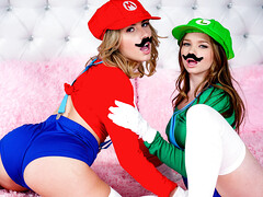 Two chicks are fucked by horny guys at this cosplay party