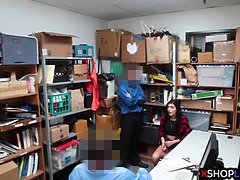 楽屋, グループ, Hd, 3p男男女, ポリス, お仕置き, 三人, ユニフォーム