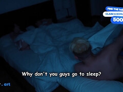 Toma Mur And Kiss Cat - Step Sister Shocked When Step Son Cum In Step Mom While Share Bed Sex In Hotel Room (feat