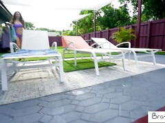 Stepson gets a taste of Justine Jakobs' big tits & squirts like crazy during wild fucking