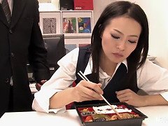 Asiatisch, Blasen, Süss, Füsse, Fußfetisch, Japanische massage, Büro, Strumpfhose