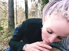 Amateur, Blonde, Sucer une bite, Couple, Tir de sperme, Hd, De plein air, Pov