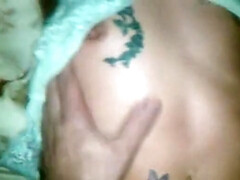 Mignonne, Queue, Naturelle, Mamelons, Orgasme, Pov, Chatte, Tatouage