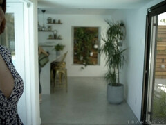 デカパイ, イマラチオ, ラティーナ, なめる, 裸, オマンコ, 赤毛, シーメール