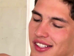 Two tattooed gay twinks having hot sex in bathroom