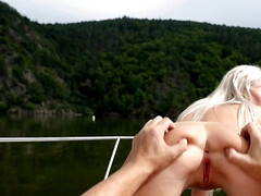 Rubia, Mamada, Natural, Al aire libre, Pov