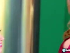 デカパイ, ブロンド, Hd, なめる, 下着, オマンコ, 赤毛, フェラする