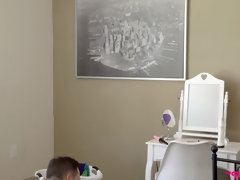 ブロンド, フェラチオ, オナニー, 乳首, オマンコ, 剃毛, ストリップ, 長身