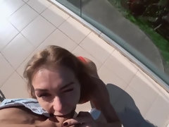 Amateur, Sucer une bite, Couple, En levrette, Hôtel, Seins naturels, Pov, Public