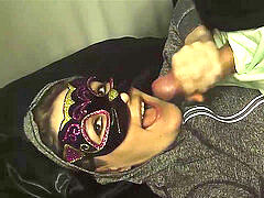 フェラチオ, ヨーロピアン, 顔射, 自家製, マスク, 淫乱熟女, フェラする, ティーン