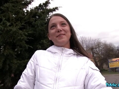 Tussi, Bad, Blasen, Hundestellung, Geld, Im freien, Pov, Student