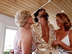 お尻, フェラチオ, ハードコア, 熟年, ポルノスター, オマンコ, 三人, オッパイの