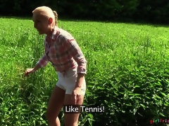 Bad, Fingern, Freundin, Lesbisch, Lecken, Im freien, Muschi, Nass