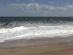 Strand, Bruinharig, Voeten, Vingeren, Vriendin, Orgasme, Geschoren, Roken