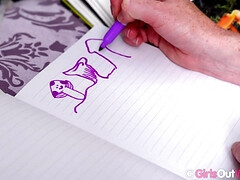 Enthousiasteling, Kont, Bruinharig, Schattig, Hd, Masturbatie, Naakt, Tieten likken