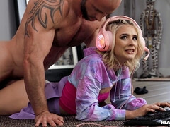 Enthousiasteling, Amerikaans, Blond, Lul, Sperma in gezicht, Likken, Doordringend, Kut duiken