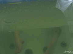 Aminora enjoys the tub and masturbates with dong