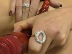 ブロンド, オナニー, 淫乱熟女, 一人, おもちゃ