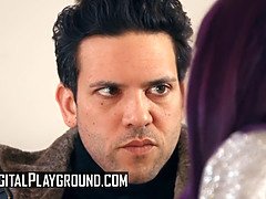 Busty (Monique Alexander) fills her holes with two big cocks