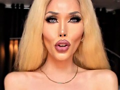 アジア人, 美人, デカチン, オナニー, シーメール, 一人, ウェブカメラ