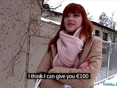 Amateur, Allemand, Hd, De plein air, Pov, Public, Réalité, Rousse roux