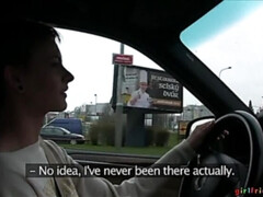 車, 指いじり, 彼女, レズビアン, なめる, アウトドア, オマンコ