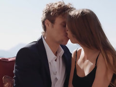 Elegant Audrey Hempburne receives creampie with lots of warm jizz