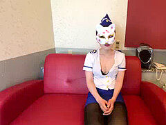 Amateur, Pieds, Japonaise, Masturbation, Orgasme, Police, Spandex, Jarretelles