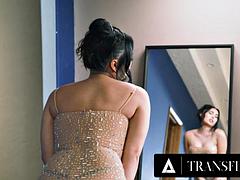 TRANSFIXED - Sexy Ember Snow Craves Consolation CREAMPIE After Ember Fieras Stunning Dress Reveal: Porn