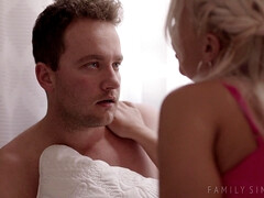 アメリカ人, ベッドルーム, デカパイ, フェラチオ, なめる, 淫乱熟女, オマンコ, 義母