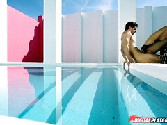 Aziatisch, Chinees, Hardcore, Natuurlijke tieten, Buiten, Biljart, Kut duiken, Tiener