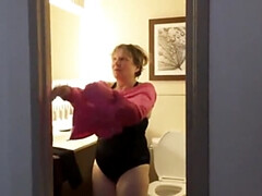 Hot Granny Marierocks Shows Off Her Curvy Body in Black Swimsuit at 66