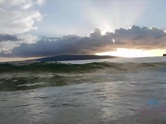 Enthousiasteling, Strand, Harig, Zoenen, Naakt, Buiten, Gezichtspunt, Kut duiken