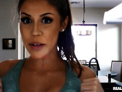 素人, アメリカ人, 浴室, フェラチオ, 茶髪の, 顔射, オマンコ, オッパイの