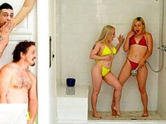 Enthousiasteling, Blond, Pijpbeurt, Hondjeshouding, Klein, Mager, Tiener, Tieten likken