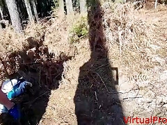 Любители, Минет, Член, На природе, На публике, Рыжие, Втроем