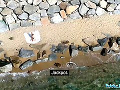 Strand, Schönheit, Blondine, Hd, Im freien, Zierlich, Öffentlich, Spanisch