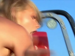 アナル, ブロンド, イく瞬間, 顔射, アウトドア