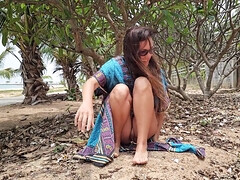 Strand, Flashing, Moeder die ik wil neuken, Nudist, Gezichtspunt, Tieten likken, Bekijker, Vrouw