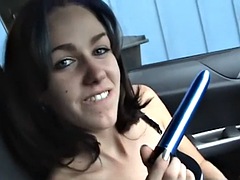 Amateur, Chica, Morena, Coche, Pareja, Consolador, Masturbación, Pov