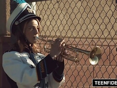 TEENFIDELITY Kristen Scott Blows Cock Like a Trumpet