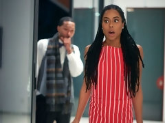 黒人, フェラチオ, バック, 黒人, キス, ガリガリ, ティーン, オッパイの