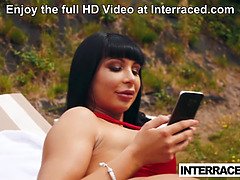 デカチン, Hd, 巨大, 異人種間, 淫乱熟女, アウトドア, プール, オッパイの