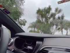 Amateur, Voiture, Masturbation, Orgasme, Public, Solo, Gicler, Nénés